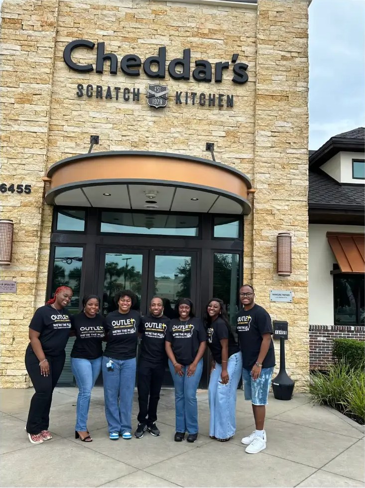 Outlet members out to eat together after service